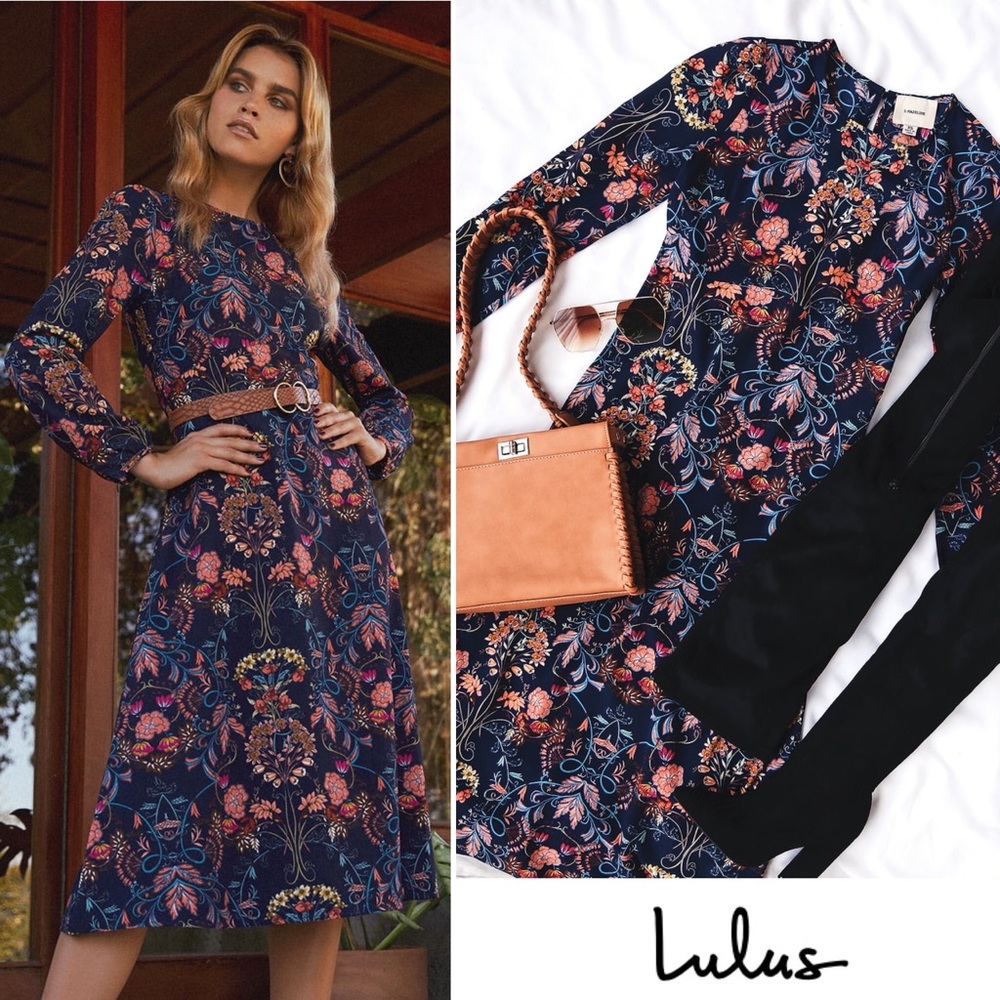 SOLD! Lulu’s || Garden Splendor Dress - Picture 3 of 11